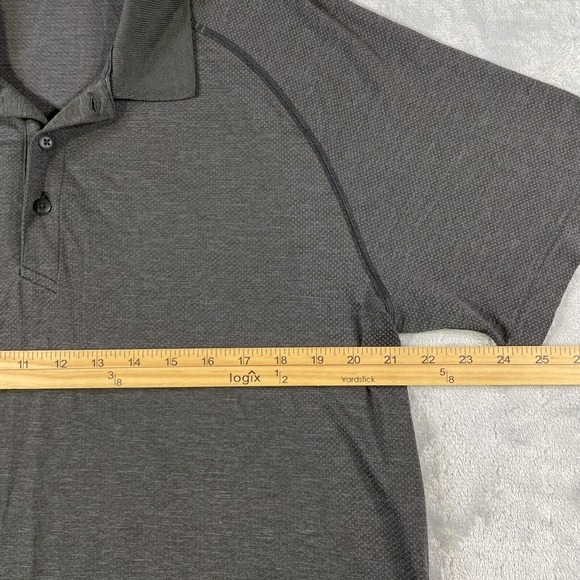 Lululemon Polo Shirt Men XL Black Lightweight Preppy Casual Short‎ Sleeve - Picture 8 of 11